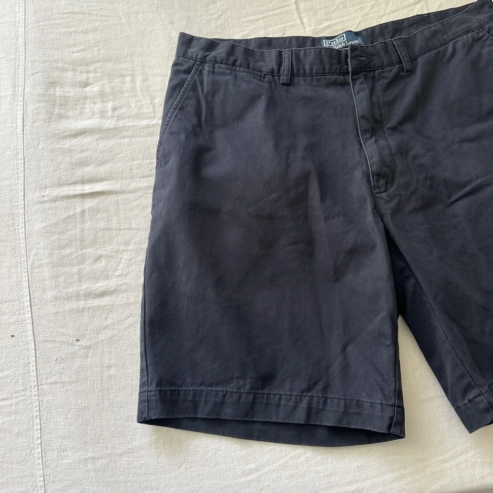 Polo Ralph Lauren Prospect Shorts Mens 38  Blue Cotton Classic Chino Flat Front‎